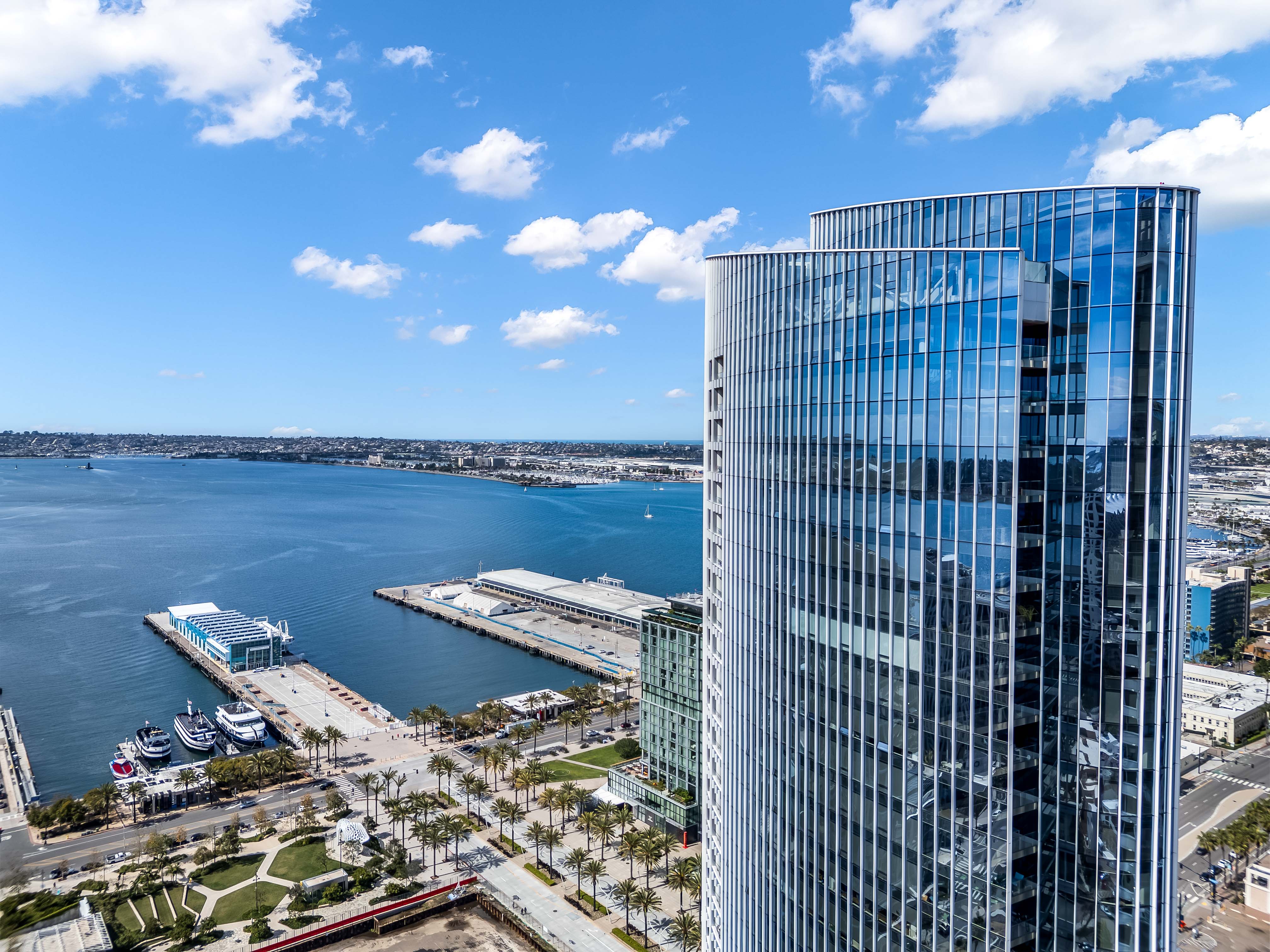 San Diego tower overlooking harbor